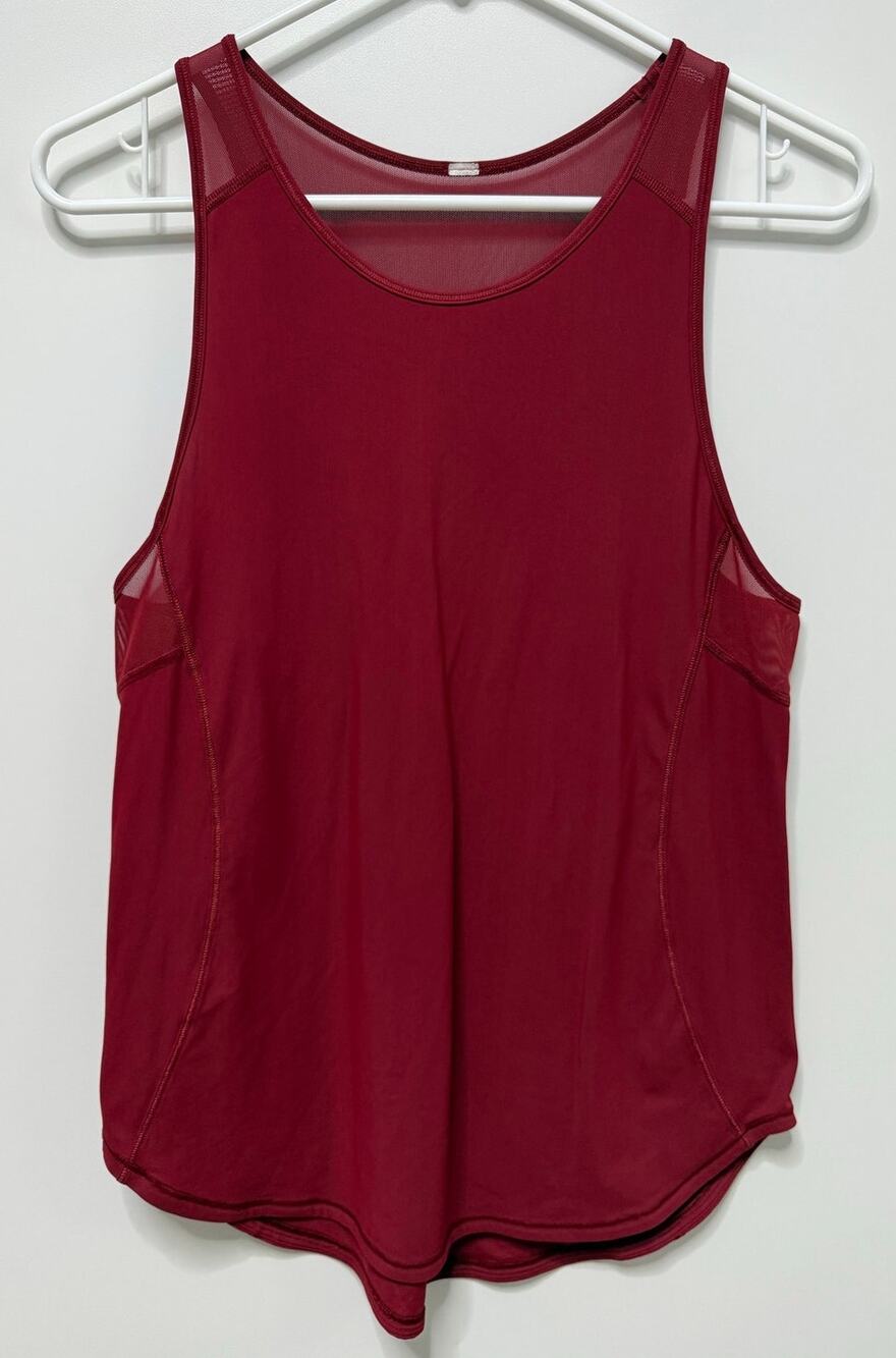 Lululemon Sculpt Tank Top dark red shade breathable mesh no tag ptp 16 inch